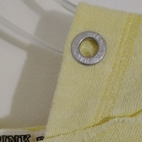 PINK Victoria's Secret Light Yellow Pullover Heart Hooded Sweatshirt Top - Picture 4 of 16